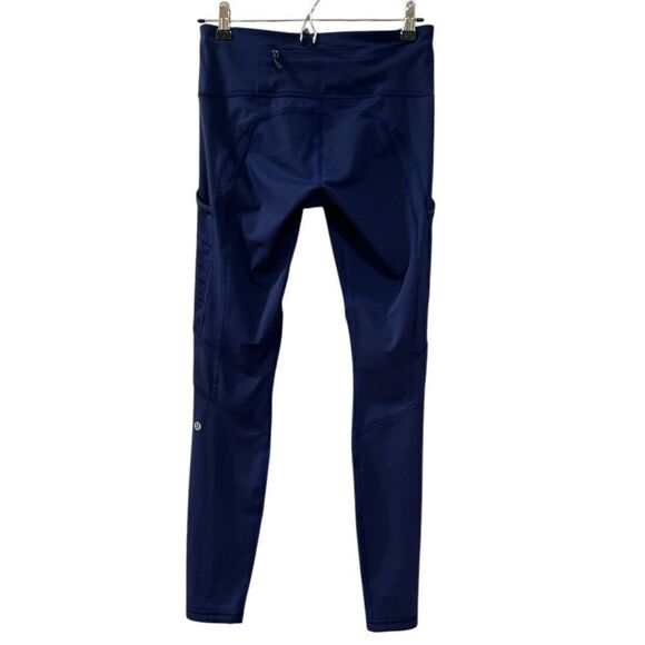 Lululemon Fresh Tracks Tight Hero Blue Compression Leggings With Pockets, Size 6 - Picture 9 of 10